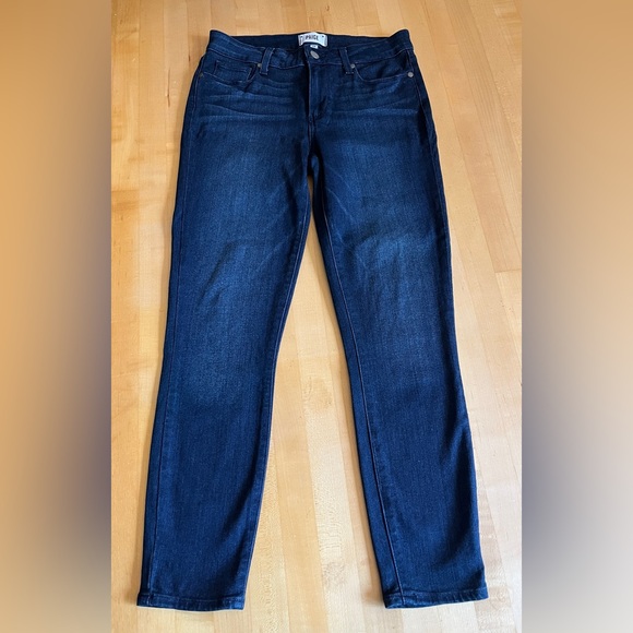 PAIGE 👖Verdugo Crop Skinny Jeans Ladies’ Size 28 Dark Blue Made in USA - Picture 5 of 13
